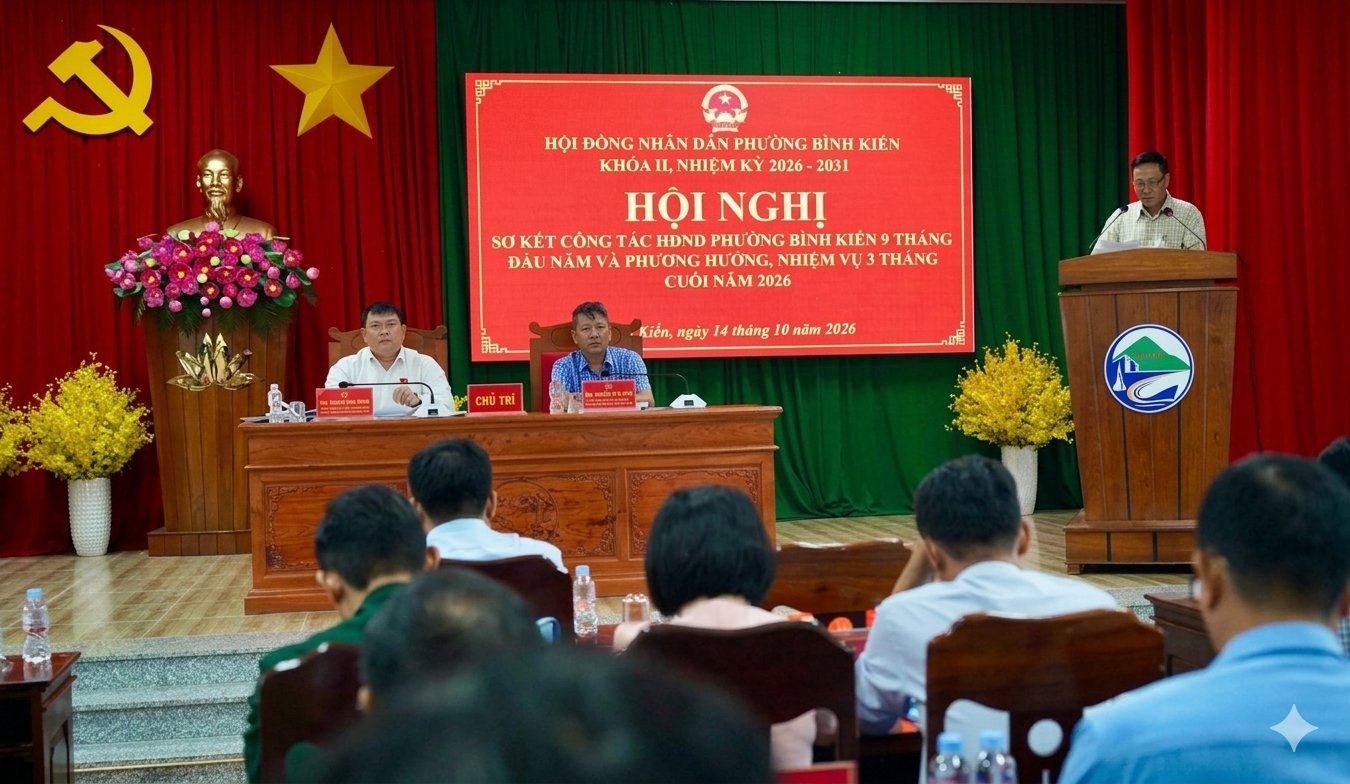 Thường trực HĐND phường Bình Kiến sơ kết công tác 9 tháng, triển khai phương hướng nhiệm vụ trọng tâm 3 tháng cuối năm 2026